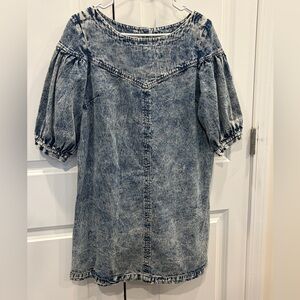 Fate Acid Wash Denim Dress - Size Medium